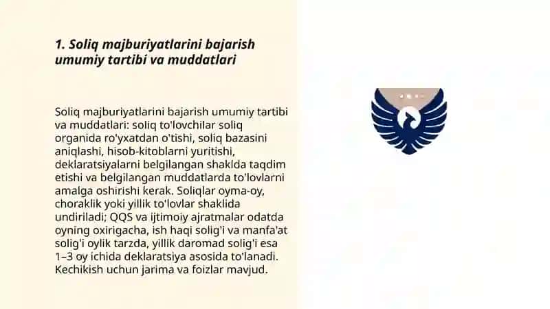 Soliq majburiyatini bajarish tartibi vamuddati 3