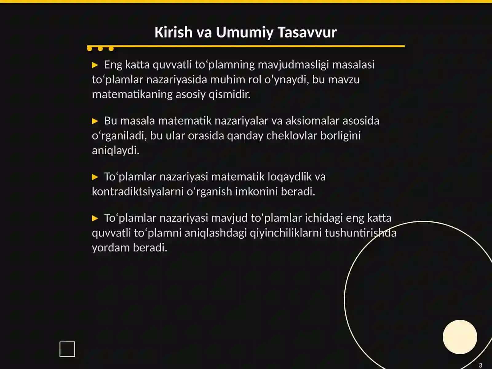 Eng katta quvvatli toʻplamning mavjudmasligi 3
