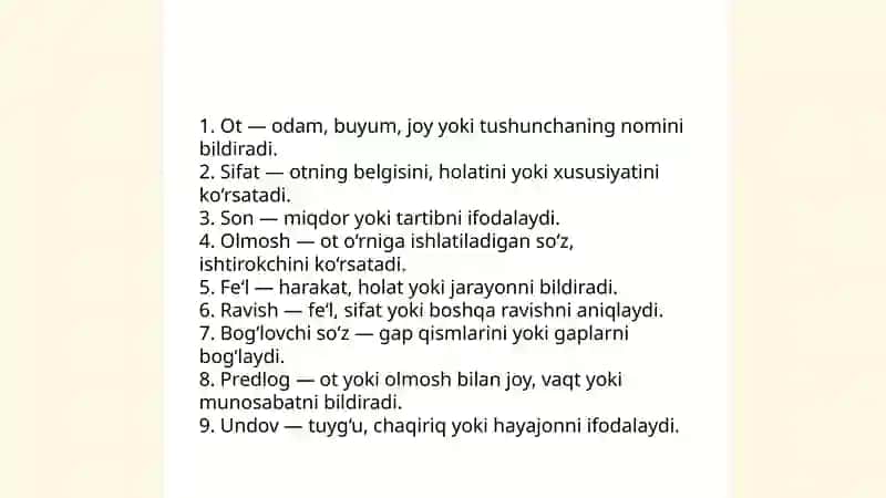 Soʻz turkumlari va ularni guruhlash tamoyillari 3