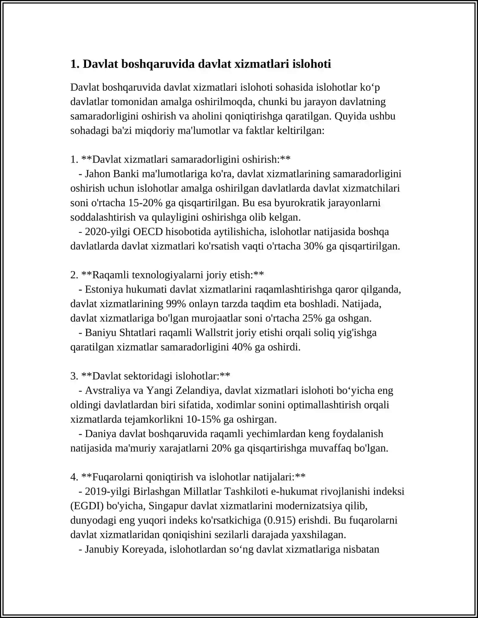 DAVLAT BOSHQARUVIDA DAVLAT XIZMATLARI 3