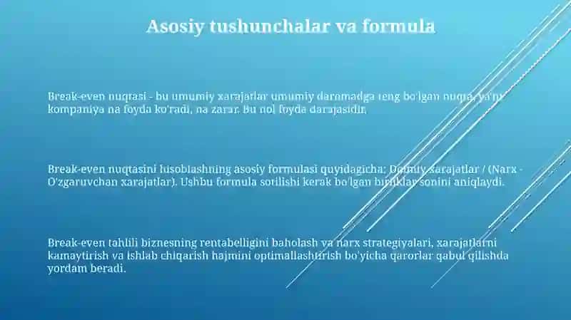 Zararsizlik nuqtasi 3
