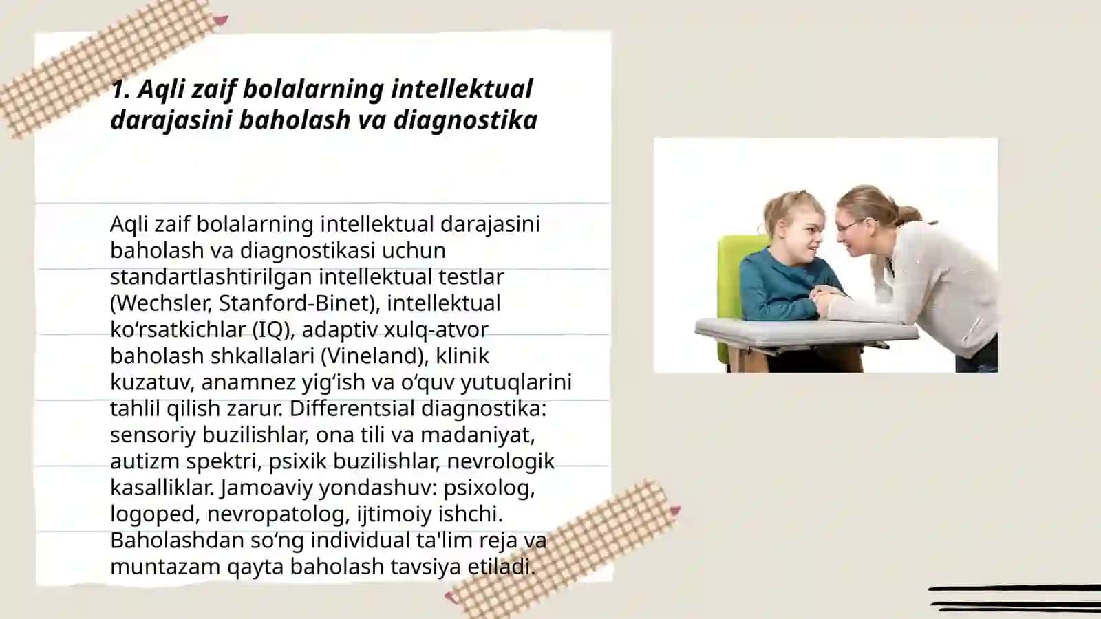 Aqli zaif bolalar psixologiyasi fanidan 3