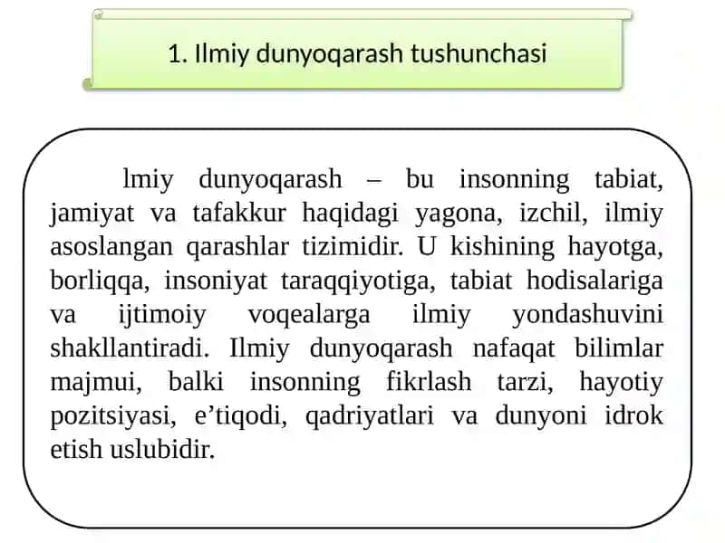 Ilmiy dunyoqarashni shakllantirish 3