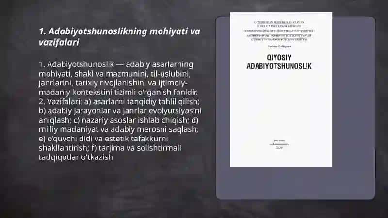 Adabiyotshunoslik asoslari - Rahmatova Rayhona 3
