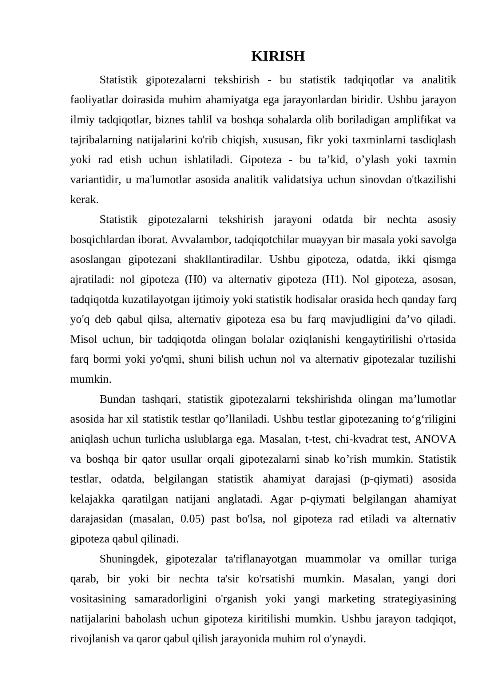 STATISTIK GIPOTEZALARNI TEKSHIRISH 3