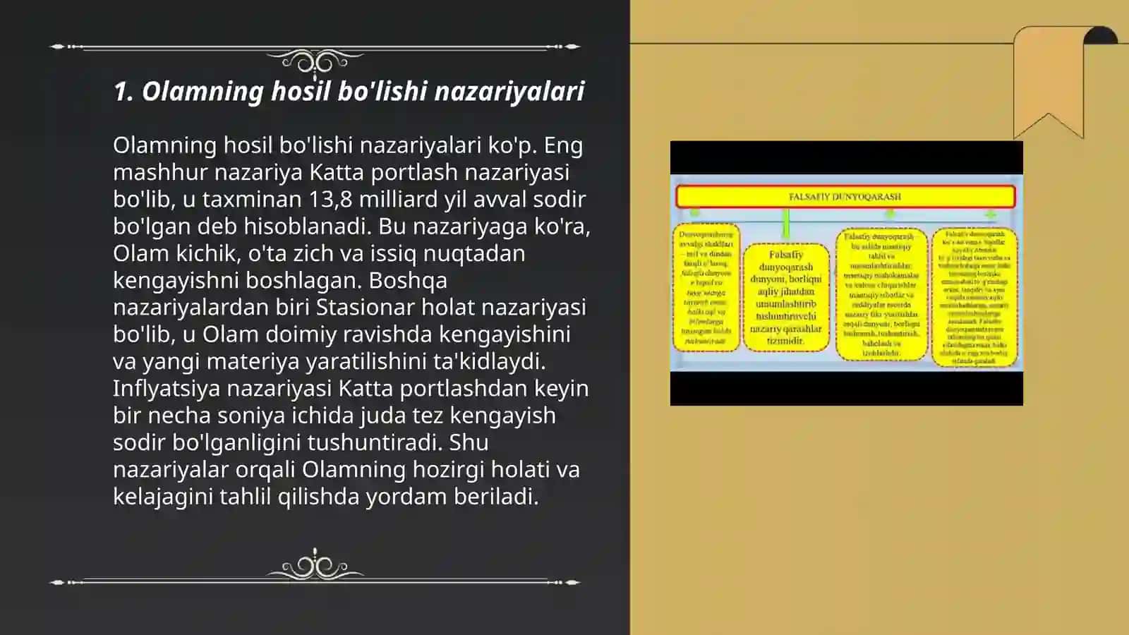 Olamning hosil bo'lishi nazariyalari 3