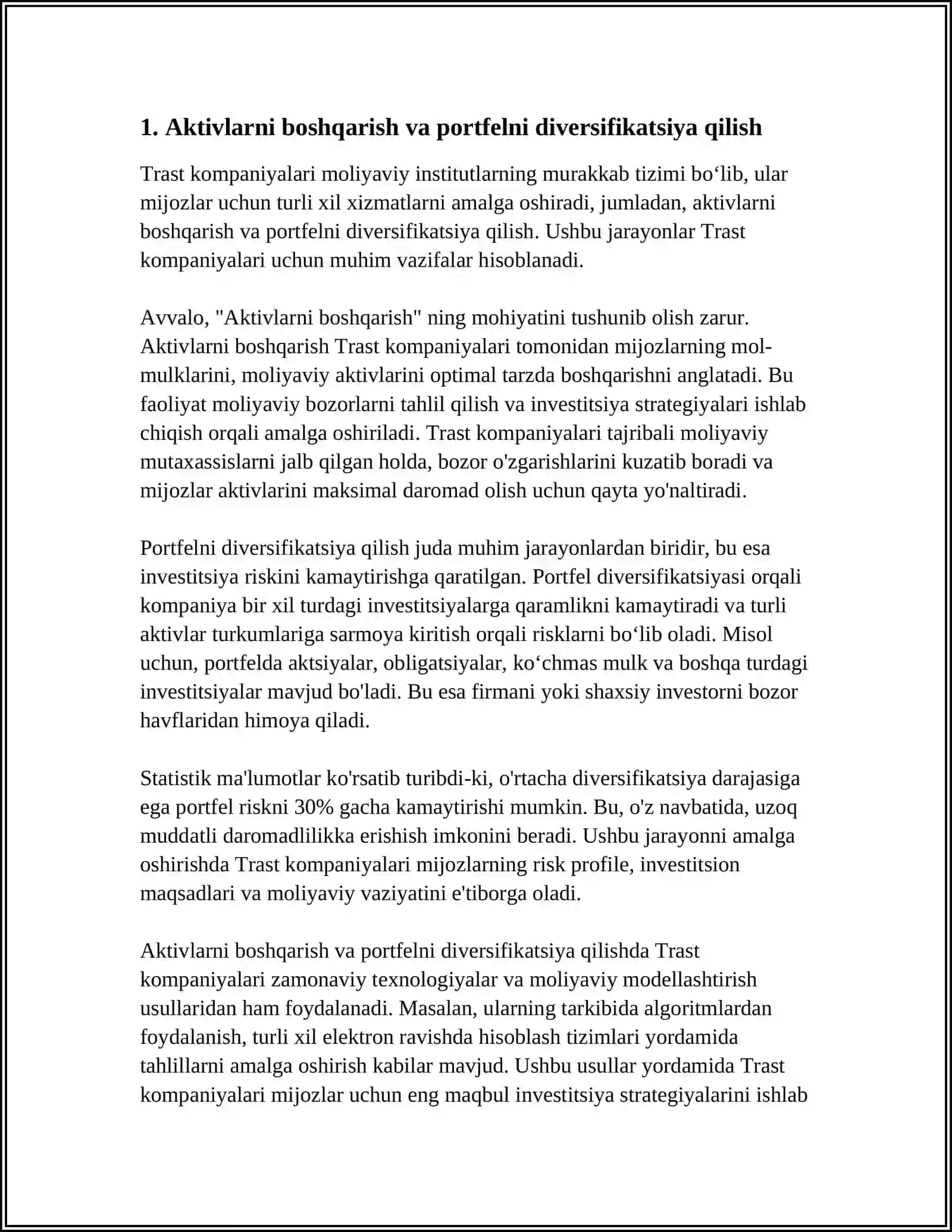 TRAST KOMPANIYALARI FUNKSIYALARI 3