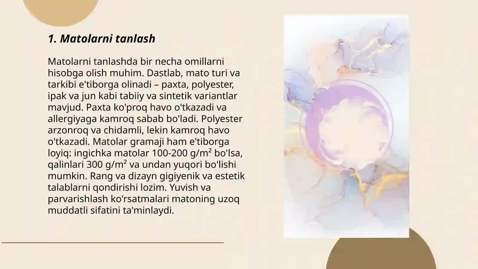 Matolarni tanlash 3