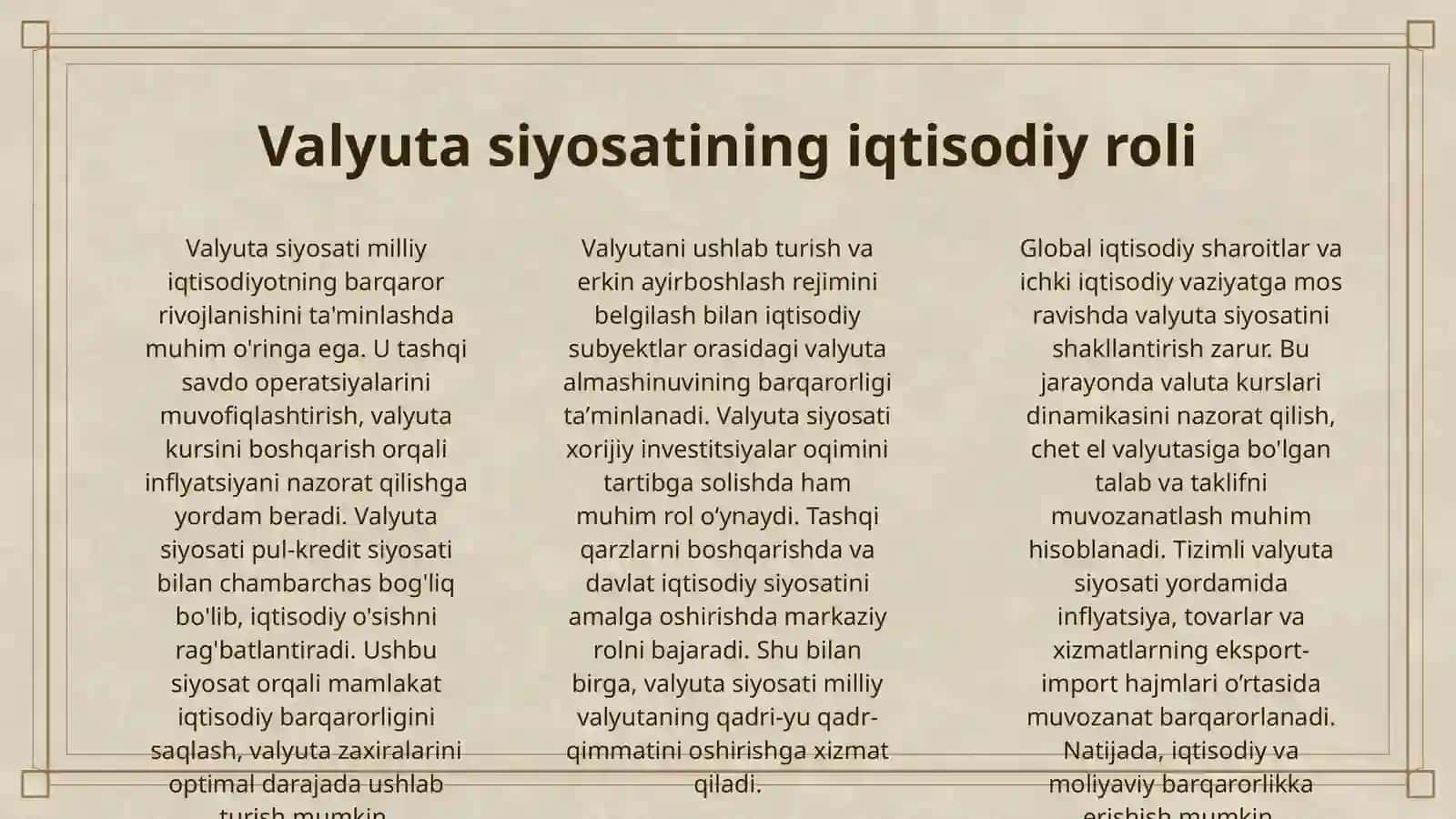 VALYUTA SIYOSATI 3