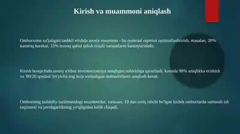 Omborxoʻjaligini tashkil etish 3