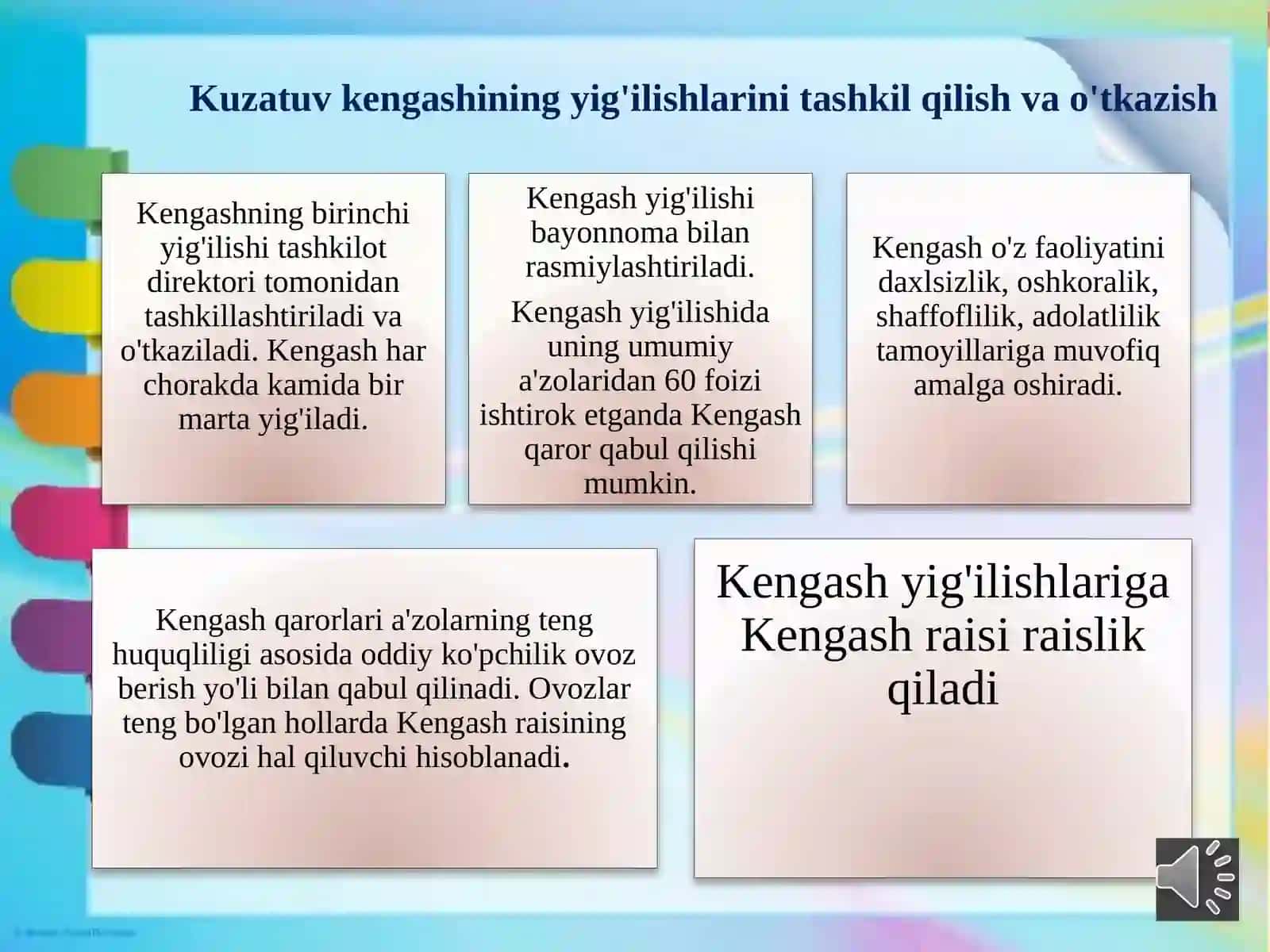Kuzatuv kengashi, pedagogik va metodik kengash faoliyatini yuritish. 3