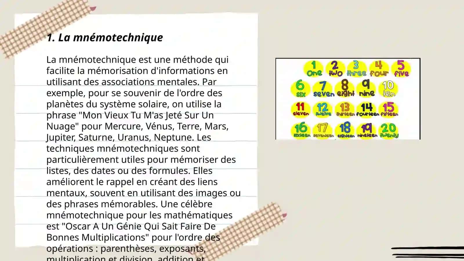 Des technique pour memoriser et oublier 3