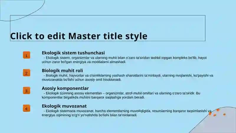 Ekologik sistema haqida tushunchalar 3