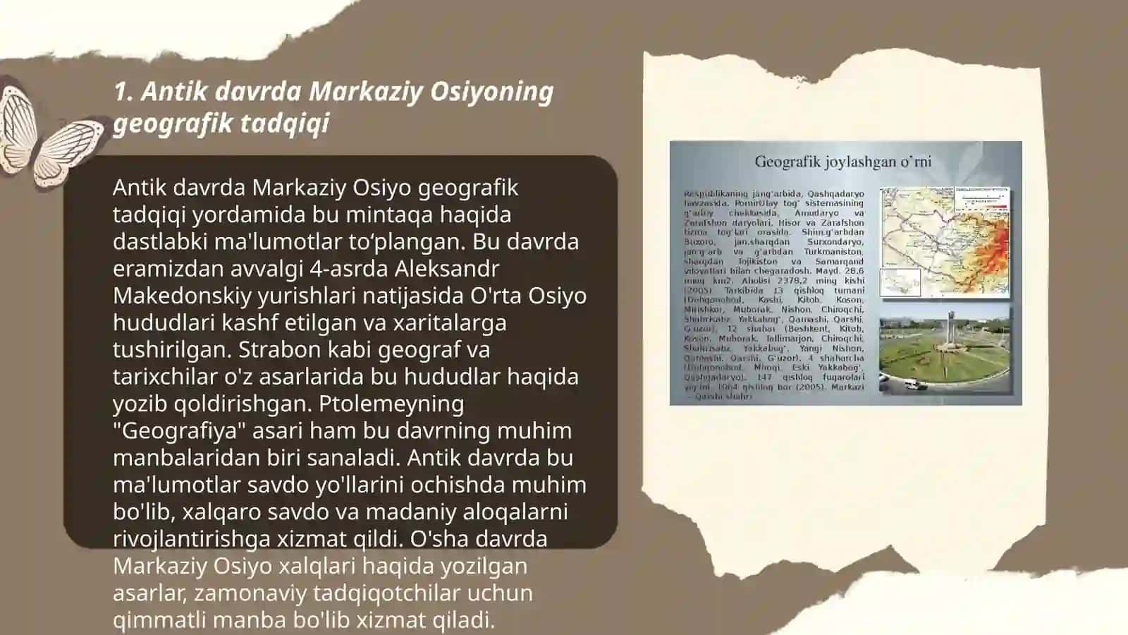 O'zbekistonni tabiiy geografik o'rganish tarixi bosqichlarni va ularga qisqacha tavsif 3