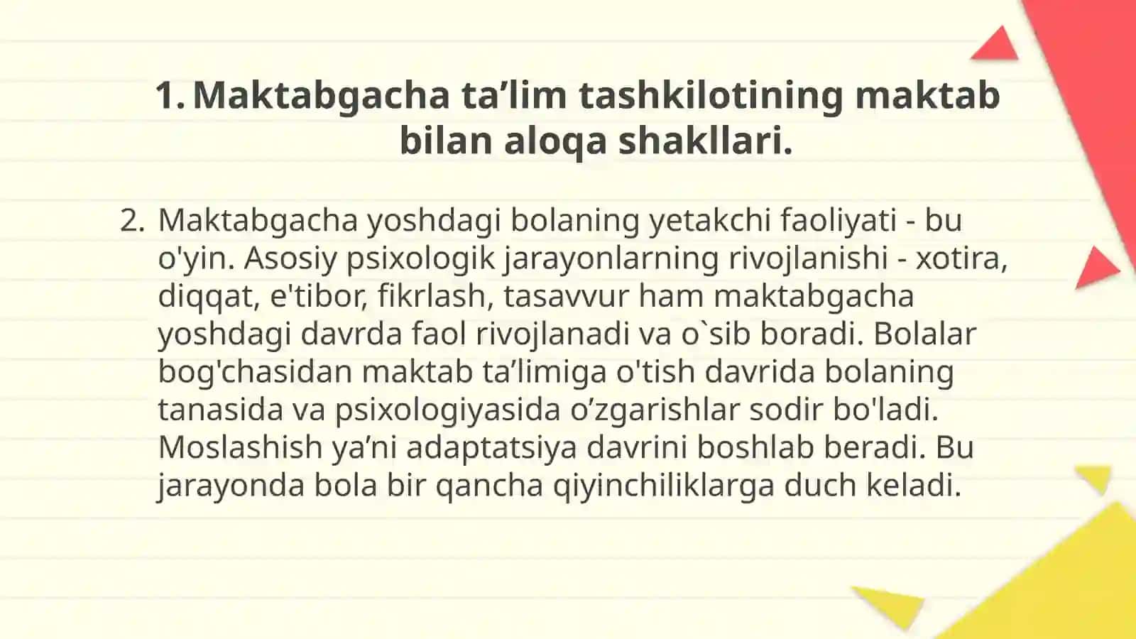 Maktabgacha ta’lim tashkilotining mabtab bilan aloqa shakllari 3