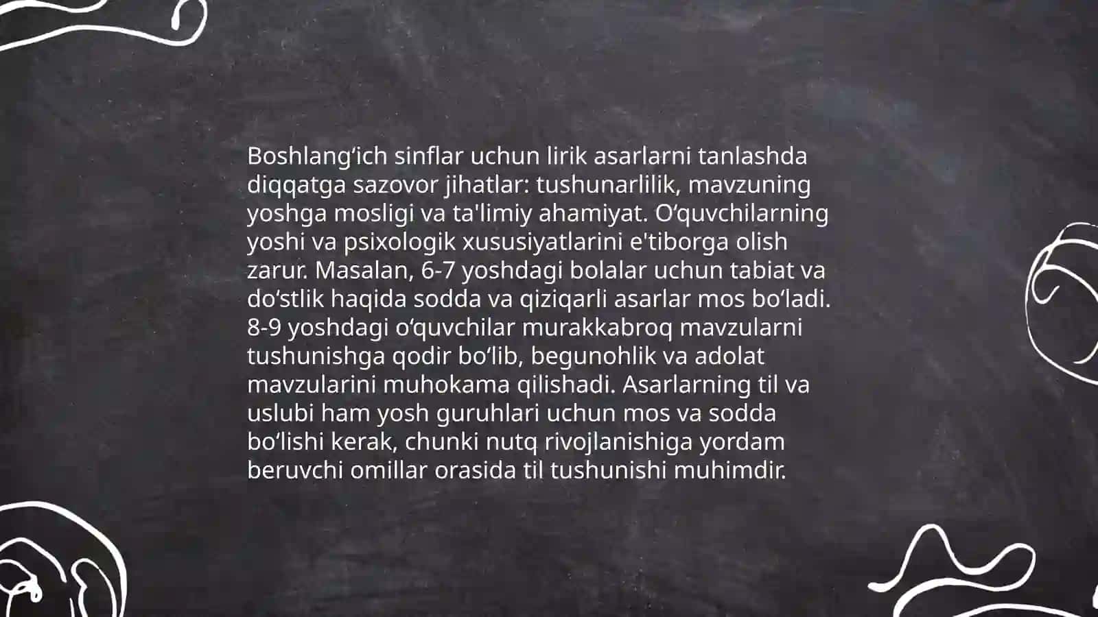 Boshlangʻich sinfda lirik asarla ustida ishlash 3