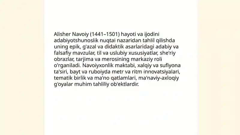 Alisher Navoiyning Adabiyotshunoslik 3