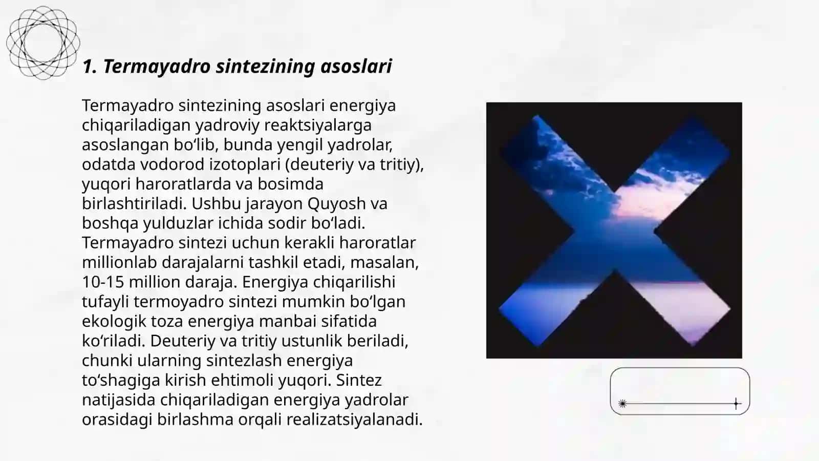 Termayadro sintez reaksiyalarini boshqarish muammosi 3