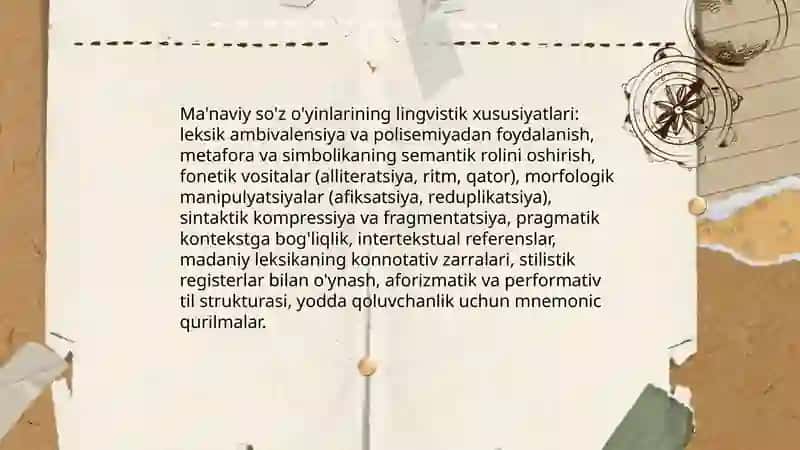 Ma'naviy (sòz) o'yinlarining o'ziga xos tomonlari 3