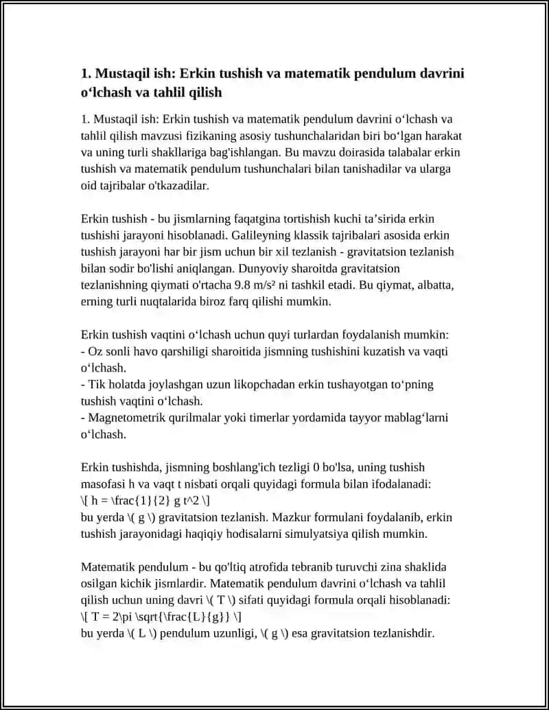 FIZIKADAN MUSTAQILISH 3