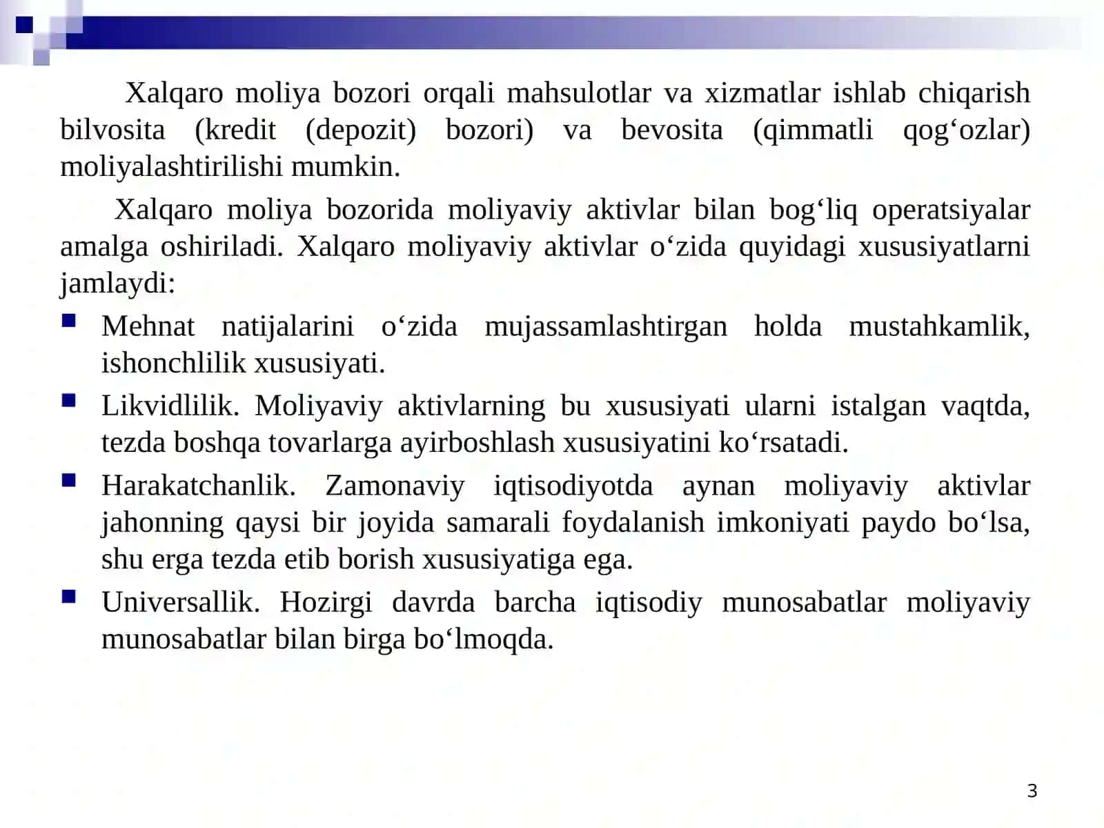 Xalqaro moliya bozori 3