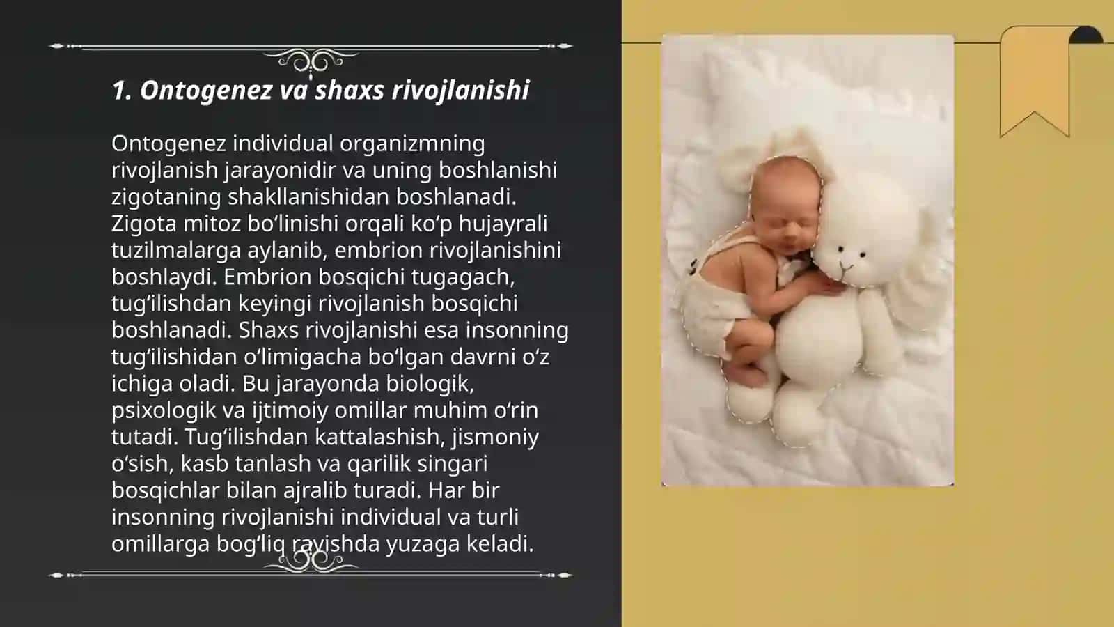 Ontogenez va shaxs rivojlanishi 3