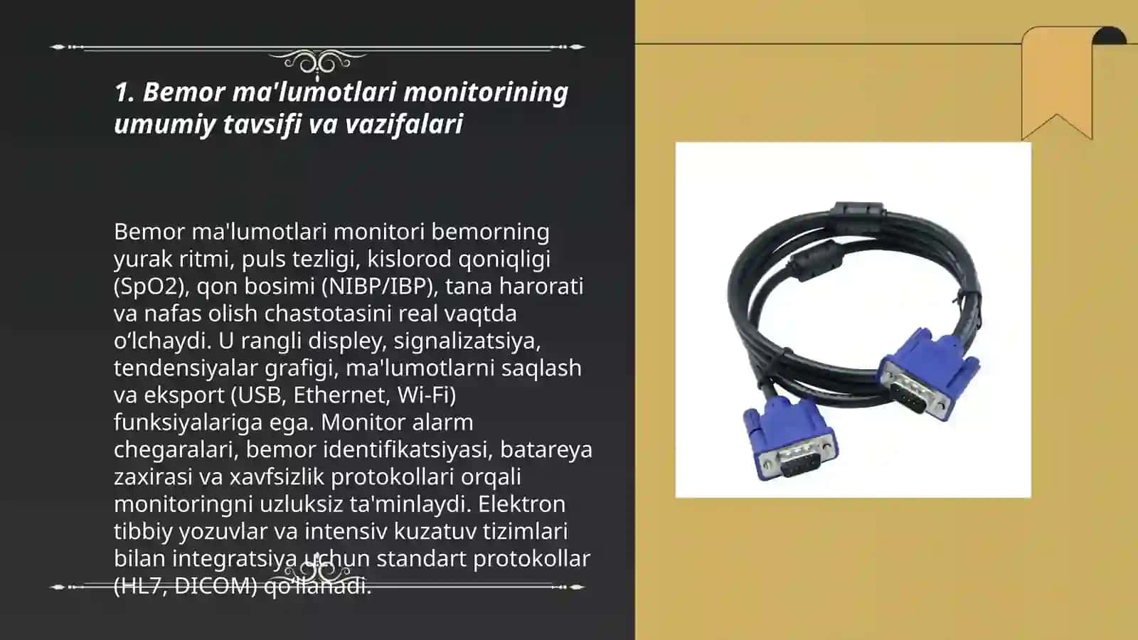 Bemor ma'lumotlari monitori va integratsiya kabellari 3