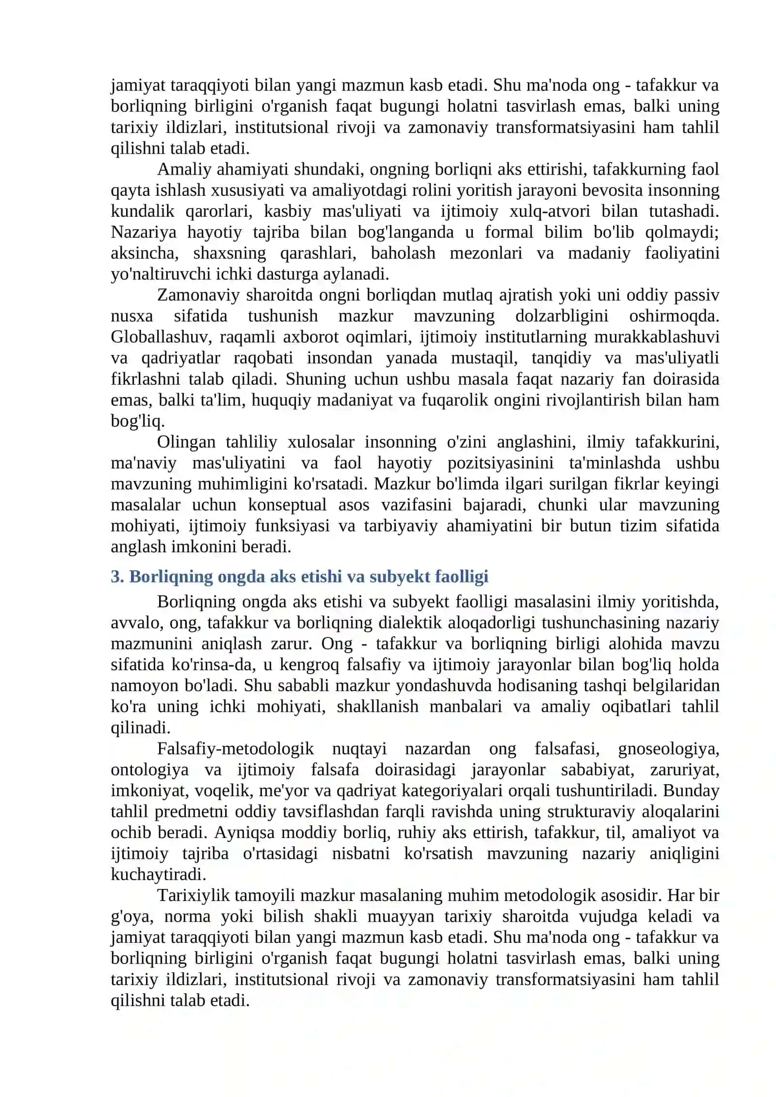 Ong - Tafakkur va Borliqning Birligi 3