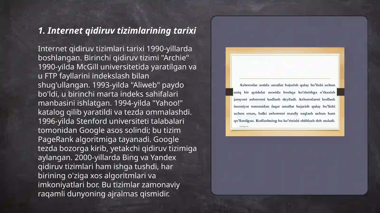 Internet qidiruv tizimida axborotlar qidirish va tanlangan axborotlarni olish 3