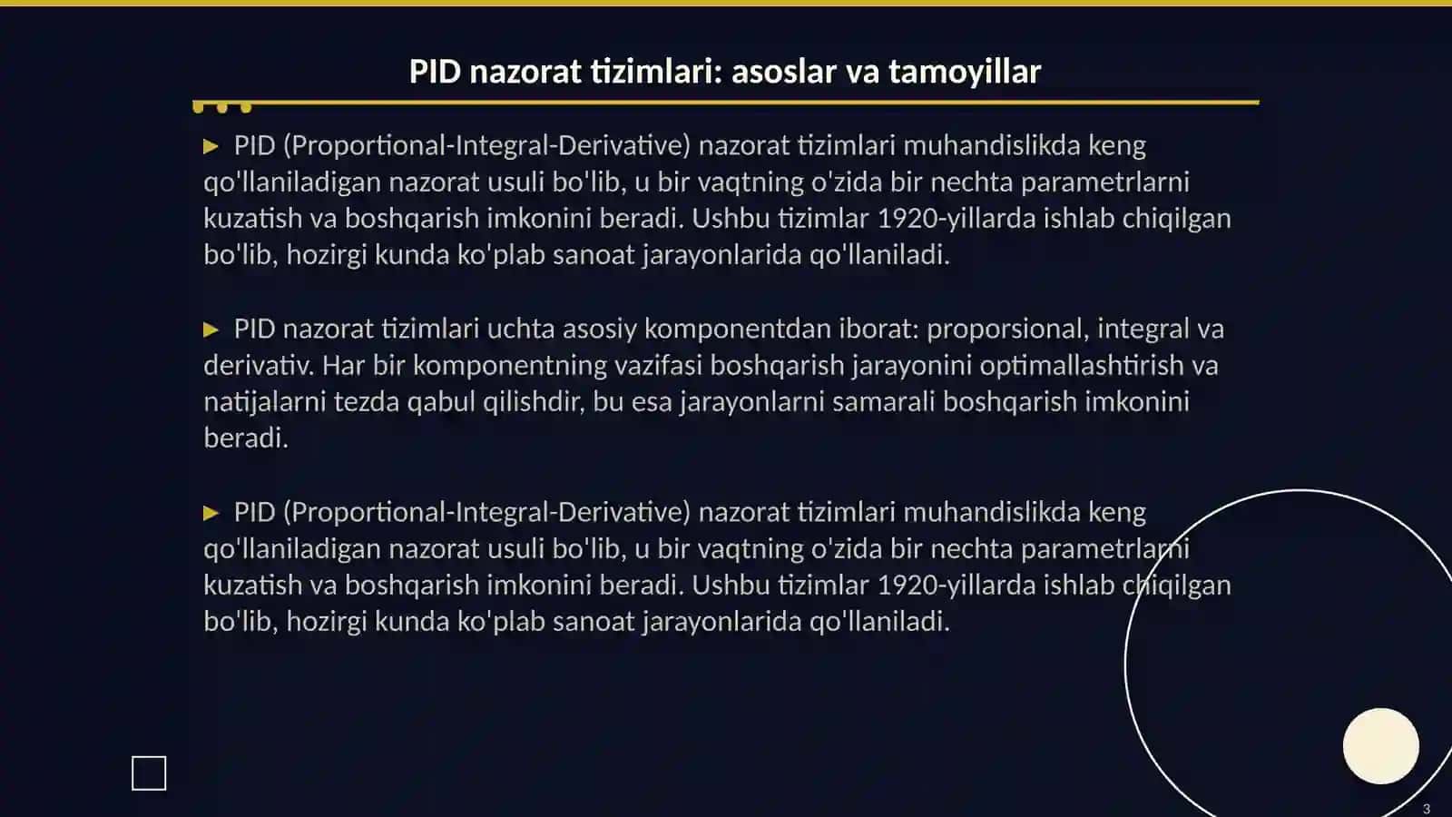 Aqlli nazorat tizimlari (PID + Al) 3