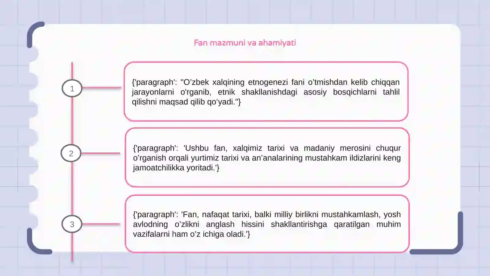 O’zbek xalqining etnogenezi va etnik tarixi fanining maqsad va vazifalari 3