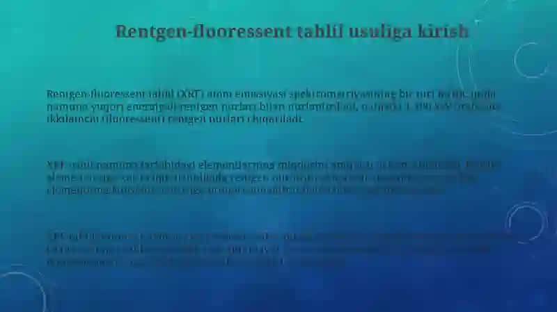 Rentgen-fluoressent tahlilining asoslari va usullari 3