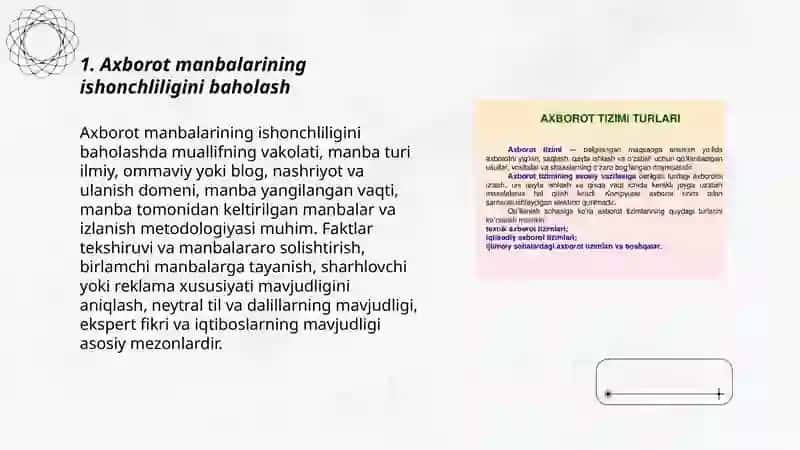 Axborotning ishonchliligi va tekshirish usullari 3