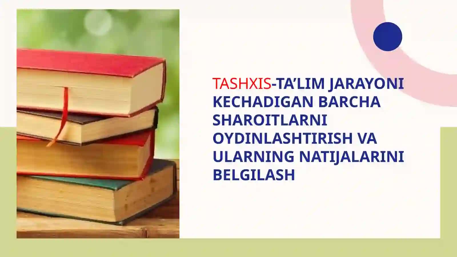 Ta’lim olganligni tashxis qilish 3