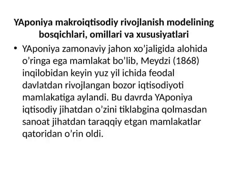 YAPONIYA IQTISODIYOTI 3