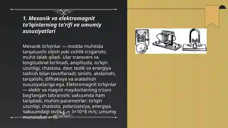 Mexanik va elektromagnit toʻlqinlar 3
