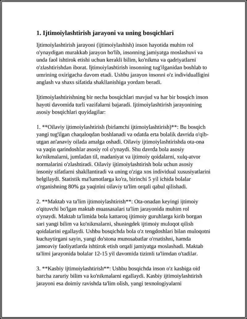 Ijtimoiylashtirishning omillari va mexanizmlar 3