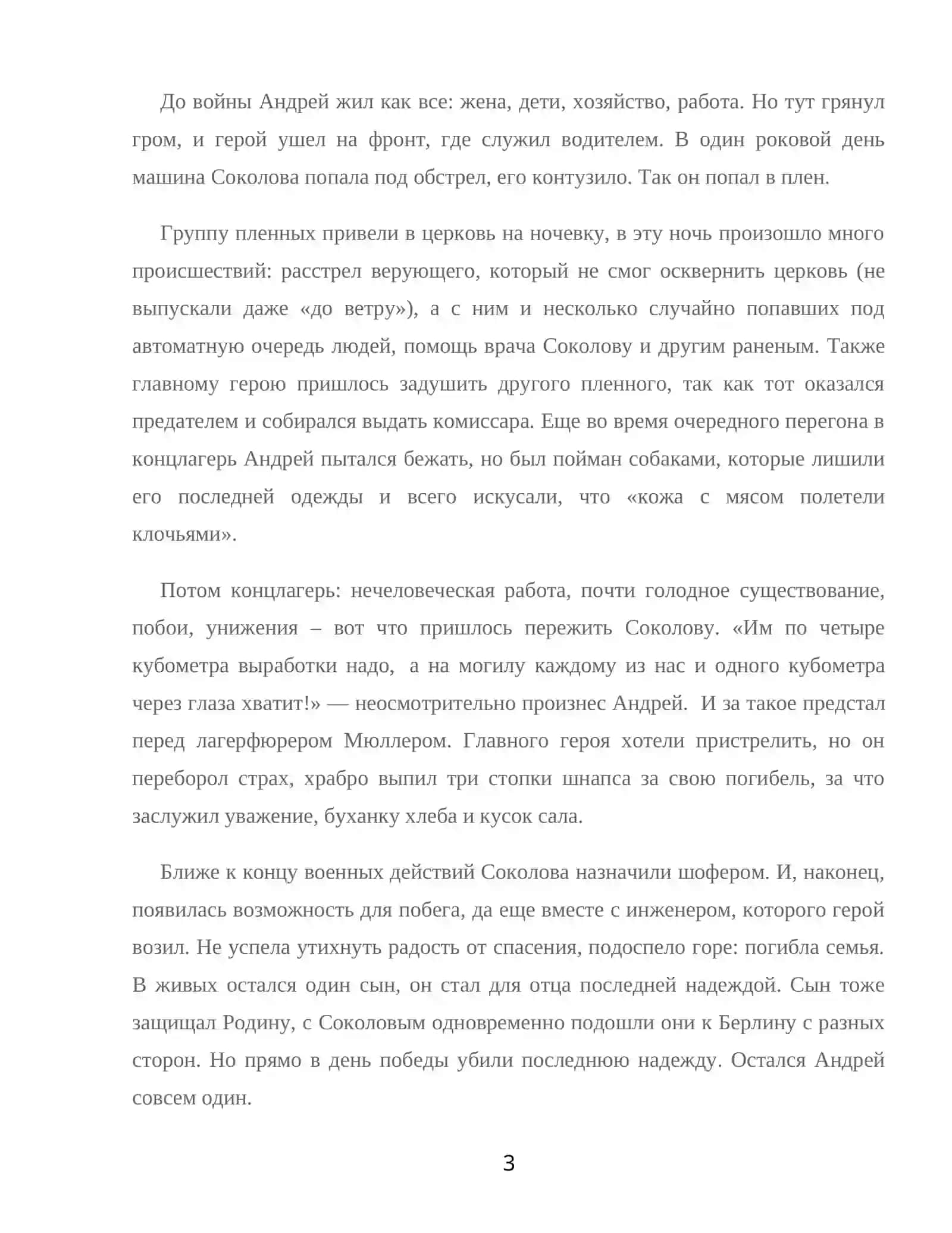 Судьба человека (М.А. Шолохов) 3