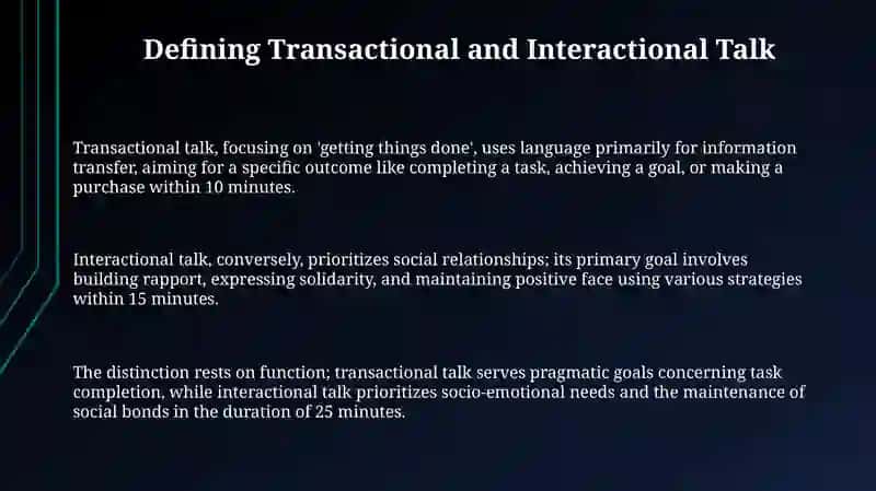 Analyzing transactional and interactional talks 3