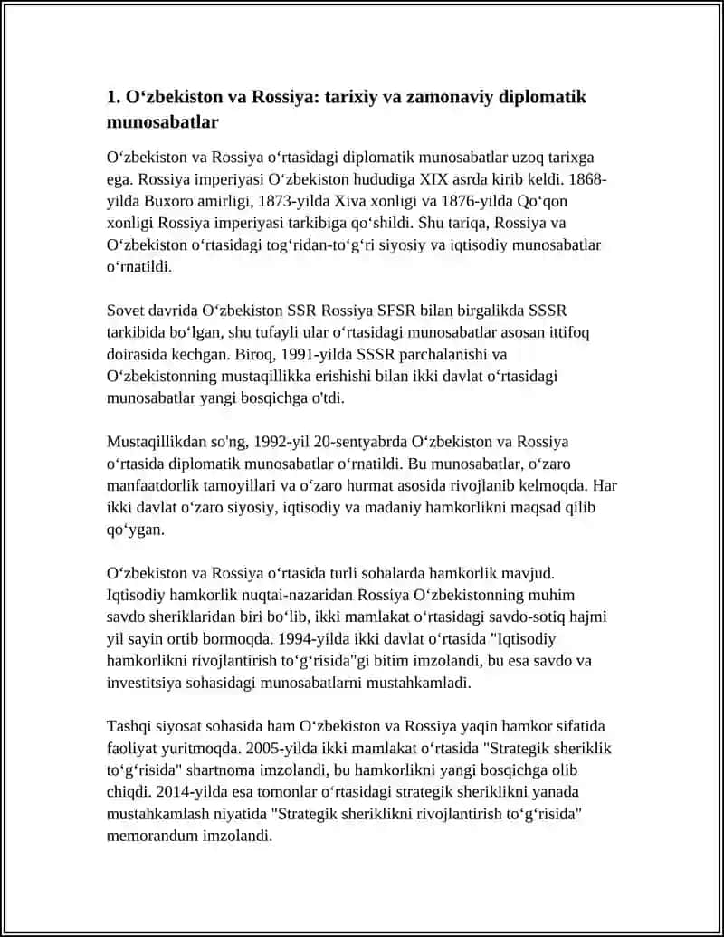 "O'ZBEKISTONNING XORIJIY DAVLATLAR BILAN DIPLOMATIK MUNOSABATLARI" MAVZUSIDA TAQDIMOT YARATISH 3