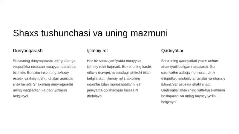 SHAXS, INDIVIDUAL XUSUSIATLAR, ISTE’DOD VA TALANT 3