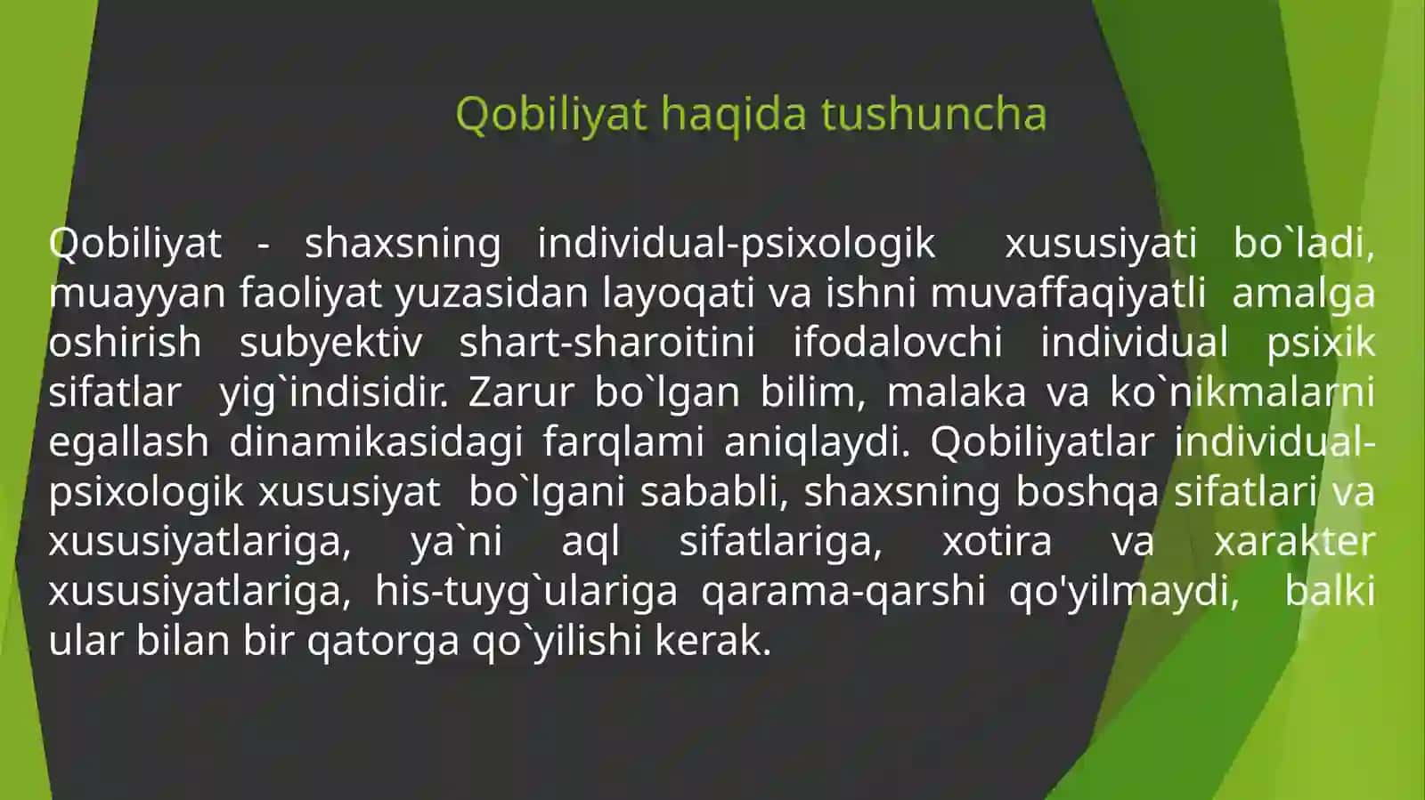 Qobiliyat va uning rivojlanishi 3