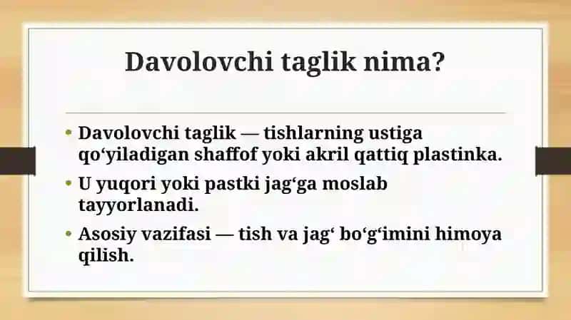 Stomatologiyada davolovchi tagliklar 3