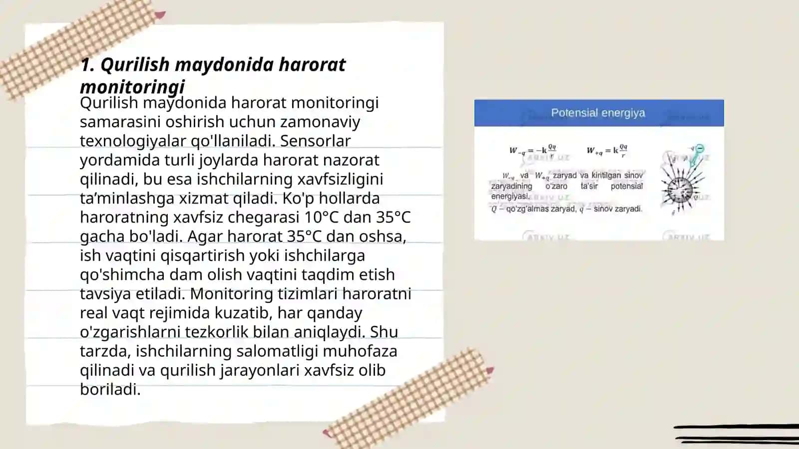 Qurilish maydonining harorat rejimi 3