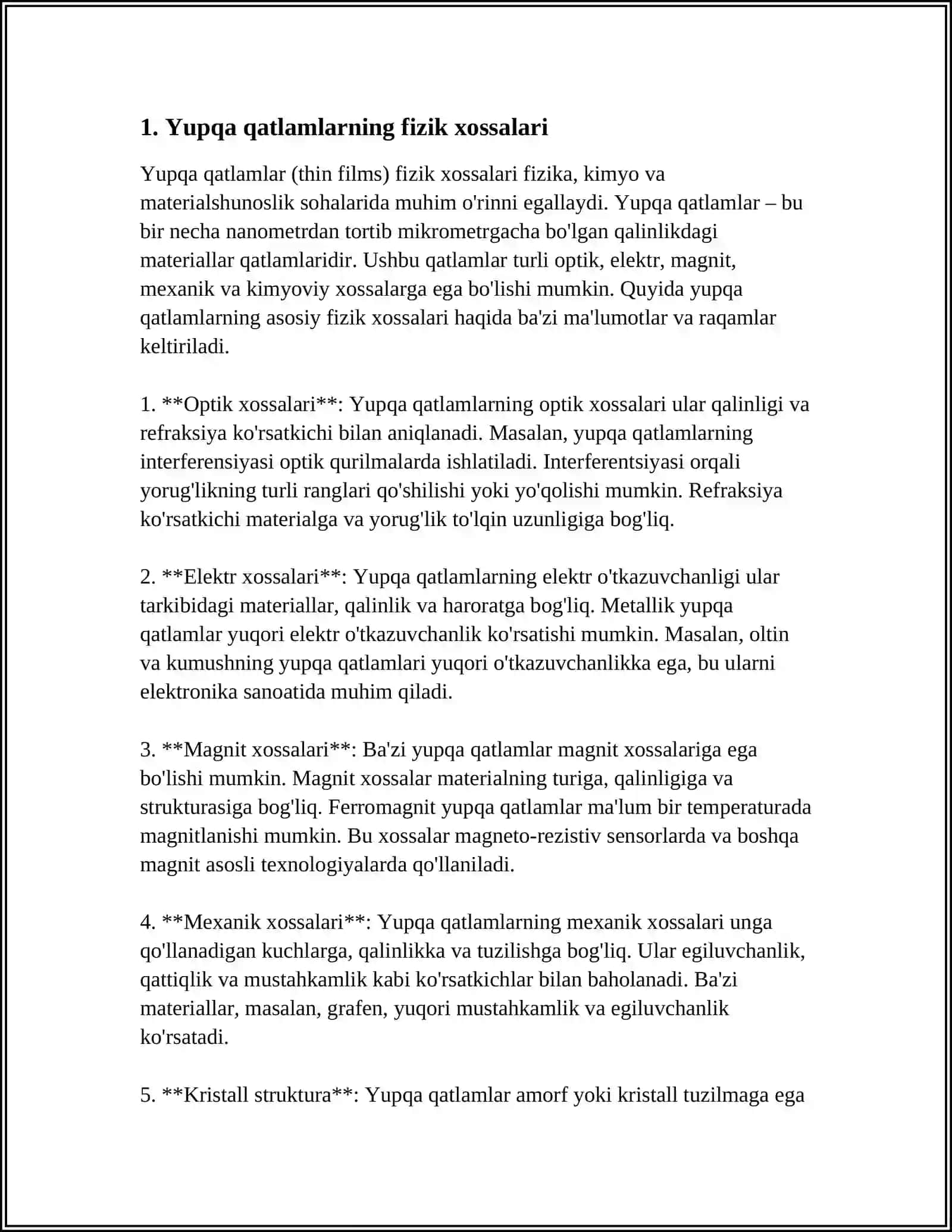 Yupqa qatlamlarning fizik xossalari 3