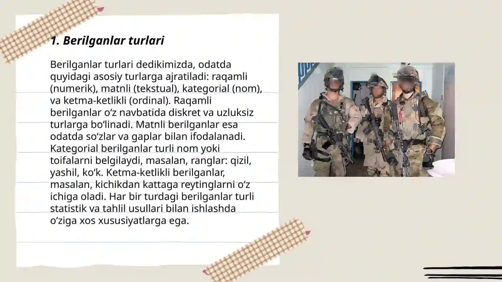 Berilganlarni saralash operatorlari 3