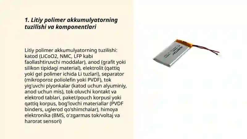 Litiy polimer akkumulyator batareyasi 3