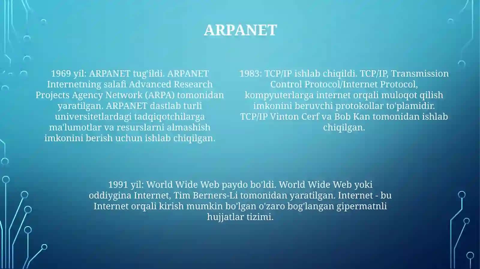 Internetning Rivojlanish Tarixi 3