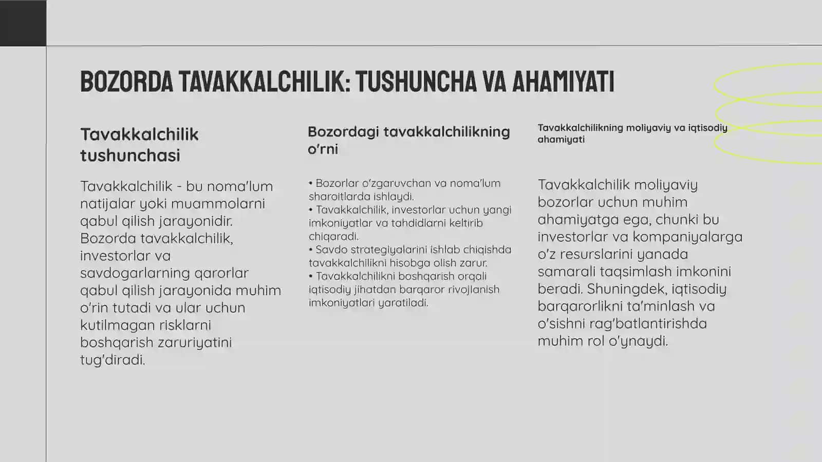 Bozor va tavakkalchilik 3