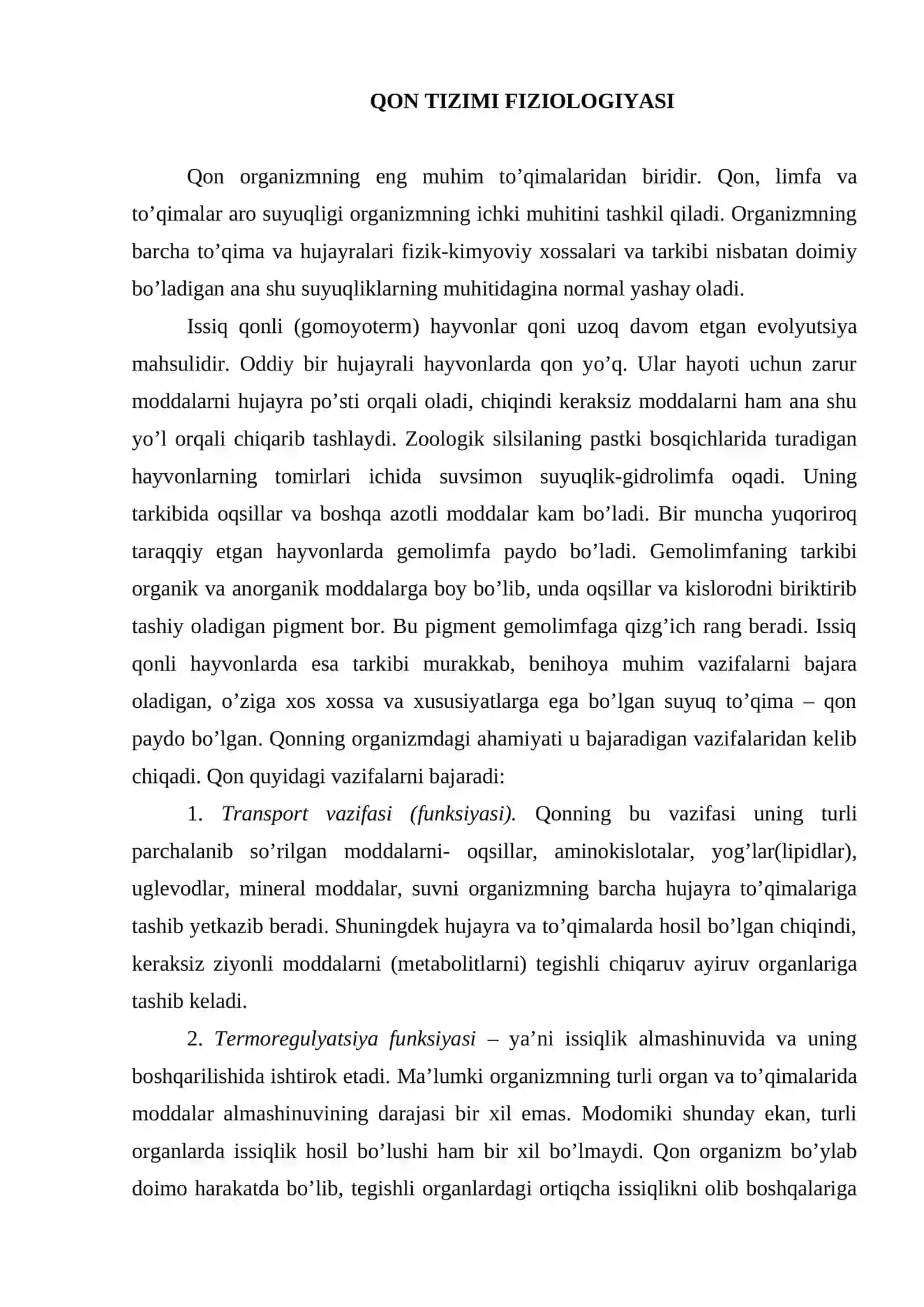 Qon tizimi fiziologiyasi 3